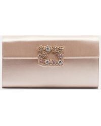 Roger Vivier - Efflorescence Embellished Satin Clutch - Lyst