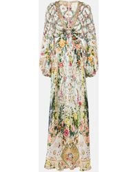 Camilla - Cutout Embellished Silk Maxi Dress - Lyst