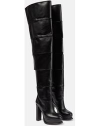 Alexander McQueen - Leather Platform Over-the-knee Boots - Lyst