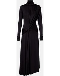 Victoria Beckham - Gathered Turtleneck Midi Dress - Lyst
