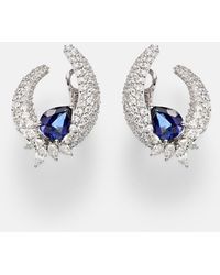 YEPREM - Reign Supreme 18Kt Earrings With Diamonds And Sapphires - Lyst