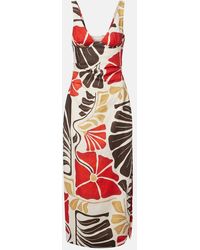 SIR. - Vestido Midi Julietta De Lino Floral - Lyst