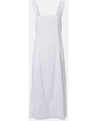 Vince - Midikleid Aus Einem Leinengemisch - Lyst