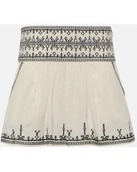 Isabel Marant - Picadilia Smocked Cotton Miniskirt - Lyst