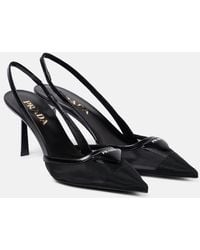Prada - Mesh Slingback Pumps - Lyst