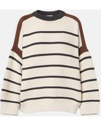 Brunello Cucinelli - Striped Cotton Sweater - Lyst