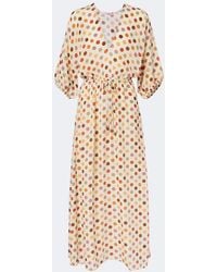 Eres - Unexpected Polka-Dot Silk Midi Dress - Lyst