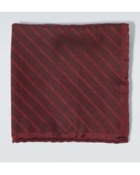 Brunello Cucinelli - Panuelo De Bolsillo De Seda A Rayas - Lyst