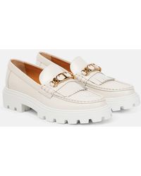 Tod's - Fringed Leather Loafers - Lyst