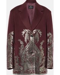 Etro - Embellished Wool And Cashmere Coat - Lyst