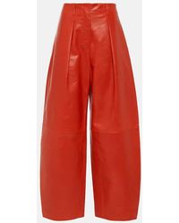 Jacquemus - Le Pantalon Ovalo Cuir Leather Wide-leg Pants - Lyst