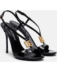Dolce & Gabbana - Dg Patent Leather Slingback Sandals - Lyst