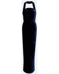 Roland Mouret - Scarf-Detail Velvet Corset Gown - Lyst