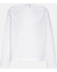 Jil Sander - Cotton Poplin Pleated Top - Lyst