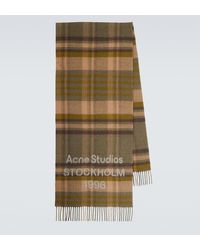 Acne Studios - Bufanda De Lana A Cuadros Con Logo - Lyst