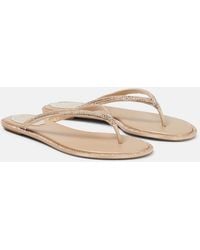 Rene Caovilla - Diana Embellished Satin Thong Sandals - Lyst