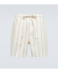 Commas - Striped Linen-blend Shorts - Lyst