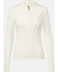 Victoria Beckham - Wool-Blend Jersey Zip-Up Hoodie - Lyst