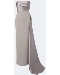 Solace London - Kinsley Draped Satin-Trimmed Bustier Gown - Lyst