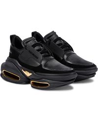 Balmain Bbold Leather Sneakers - Black