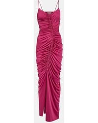 Victoria Beckham - Ruched Jersey Maxi Dress - Lyst