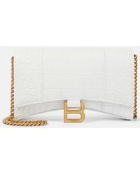 Balenciaga - Hourglass Leather Wallet On Chain - Lyst