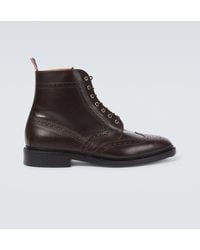 Thom Browne - Leather Lace-Up Brogue Boots - Lyst