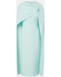 Safiyaa - Oria Caped Crepe Midi Dress - Lyst
