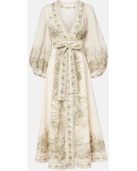 Zimmermann - "Wonderlust" Wrap Midi Dress - Lyst