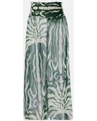 Johanna Ortiz - Printed Sheer Wide-Leg Pants - Lyst