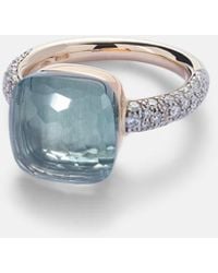 Pomellato - Nudo 18Kt And Rose Ring With Topaz And Diamonds - Lyst