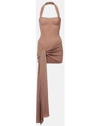 AYA MUSE - Draped Lame Minidress - Lyst