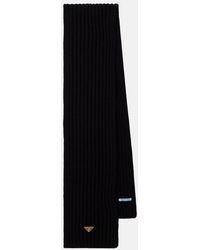 Prada - Ribbed-Knit Virgin Wool Scarf - Lyst
