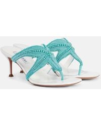 Aquazzura - Reef Star 65 Leather Thong Sandals - Lyst