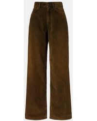 Acne Studios - Mid-Rise Cotton Corduroy Wide-Leg Pants - Lyst