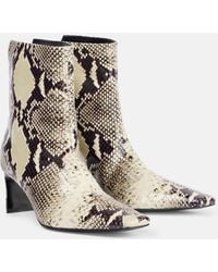 KHAITE - Ona 55 Snake-Effect Leather Ankle Boots - Lyst