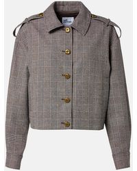 Self-Portrait - Checked Cotton And Linen Jacket - Lyst