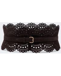 Alaïa - Vienne Suede Corset Belt - Lyst