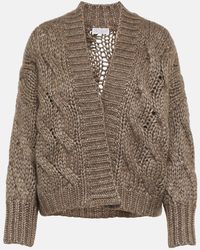 Brunello Cucinelli - Cable-knit Mohair-blend Cardigan - Lyst