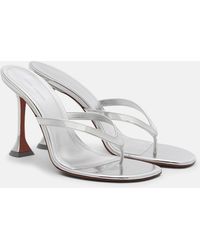 AMINA MUADDI - Juliette Mirrored Leather Thong Sandals - Lyst