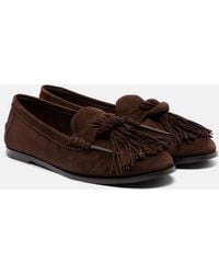 Aquazzura - Freddie Fringed Suede Loafers - Lyst