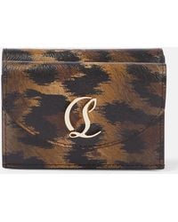 Christian Louboutin - Cl Debossed Leopard-Print Leather Wallet - Lyst