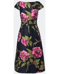 Carolina Herrera - Floral Jacquard Midi Dress - Lyst