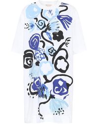 Marni Miniabito a stampa in cotone - Bianco