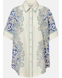 ALÉMAIS - Printed Cotton And Silk Shirt - Lyst