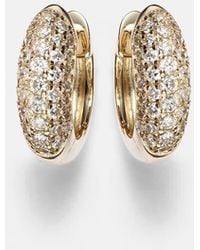 Sydney Evan - Puffy 14Kt Hoop Earrings With Diamonds - Lyst