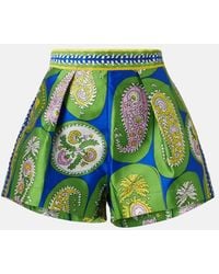 ALÉMAIS - Printed Pleated High-Rise Shorts - Lyst