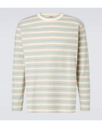 AURALEE - Striped Cotton Jersey T-Shirt - Lyst
