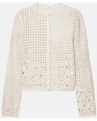 FRAME - Postcard Crochet Cotton Cardigan - Lyst