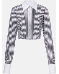 Sportmax - Cropped Striped Cotton Poplin Shirt - Lyst